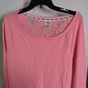 Pink Women's Lace Accent Sweatshirt